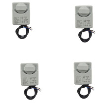 4X Ac220V Dn15 2 Way 3 Wires Motorized  Valve Electric Actuator with Manual