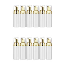 50 Ml Schaumflasche mit Goldpumpe, 12 Stück, Leere Reiseschaumspender für Seife, Shampoo, Gold + Weiß