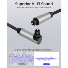 90 Graden Optische Audiokabel, Haakse Toslink-Kabel, Digitale Glasvezelkabel voor Soundbar, Tv, Home Cinema, 2 M