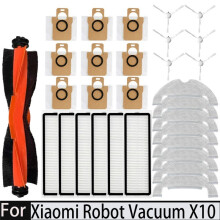 Pièces de Rechange pour Aspirateur Robot pour  X10, Brosse Latérale Principale, Filtre Hepa, Chiffon de Nettoyage, Sac à Poussière, Accessoires.