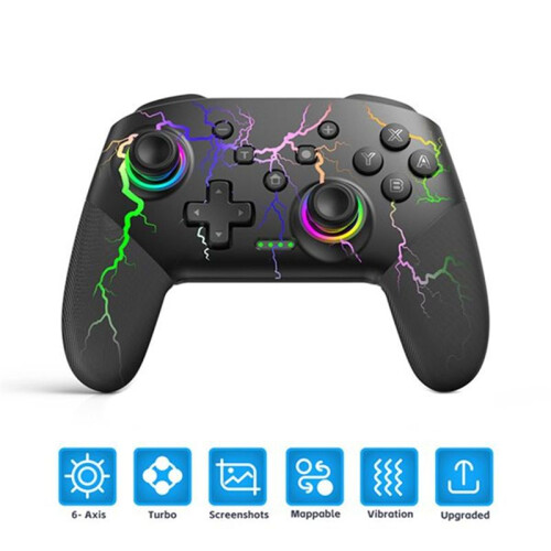 DATA FROG Wireless  Controller for  2//Lite/OLED RGB Lighting Game Controller 6-Axis+Vibration+Turbo 1