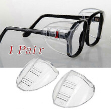 (1Pairs) Safety Glasses Side Shields For Eye Glasses, Slip On Clear Eye Glasses Side Shields, Fits Small To Large Eyeglasses