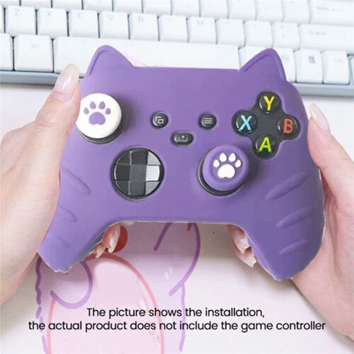 Cat Paw Silicone Soft Protector for  Series X/S Controllers Thumb Stick Grip Caps Game Controller Case Cover 2