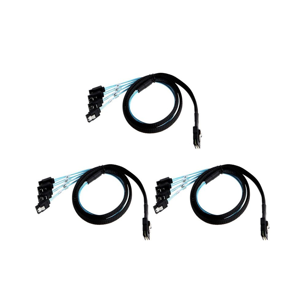 3X Sas 36Pin (Sff-8087) Male To 4 7Pin Female Cable, Sas Host/Controller To 4 Target/Backplane 1.0M 4714222165008