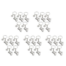 25-Pack Skridskor Snowflake Nyckelring Present 3D Skate Skate Sko Nyckelring för Vinterpresent