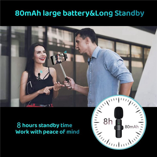 4X Wireless Lavalier Microphone for USB-C, Plug and  Noise Reduction Auto Sync Lapel Mic Live Stream,Vloggers 2