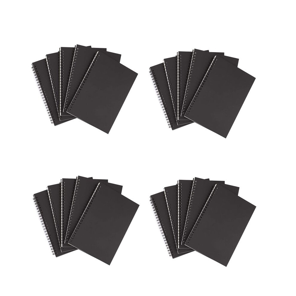 Photos - Notebook 20Pcs A5 Black Spiral  Blank Sketchbook Unruled Journal Pack Thick Blank Paper 50 Sheet 100 Unlined Pages