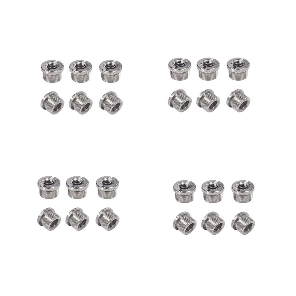 24 Pcs 5/8 Inch Male To 3/8 Inch Female Mic Converter Threaded Screw Adapter With Knurls For Microphone Stands Mounts 6031220906807