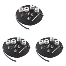 6x GT2-Poelie 20 Tanden, Boring 5 mm + GT2 6 mm Distributieriem en 6 X Spanrol, 12 X Spanner voor 3D-Printer RepRap