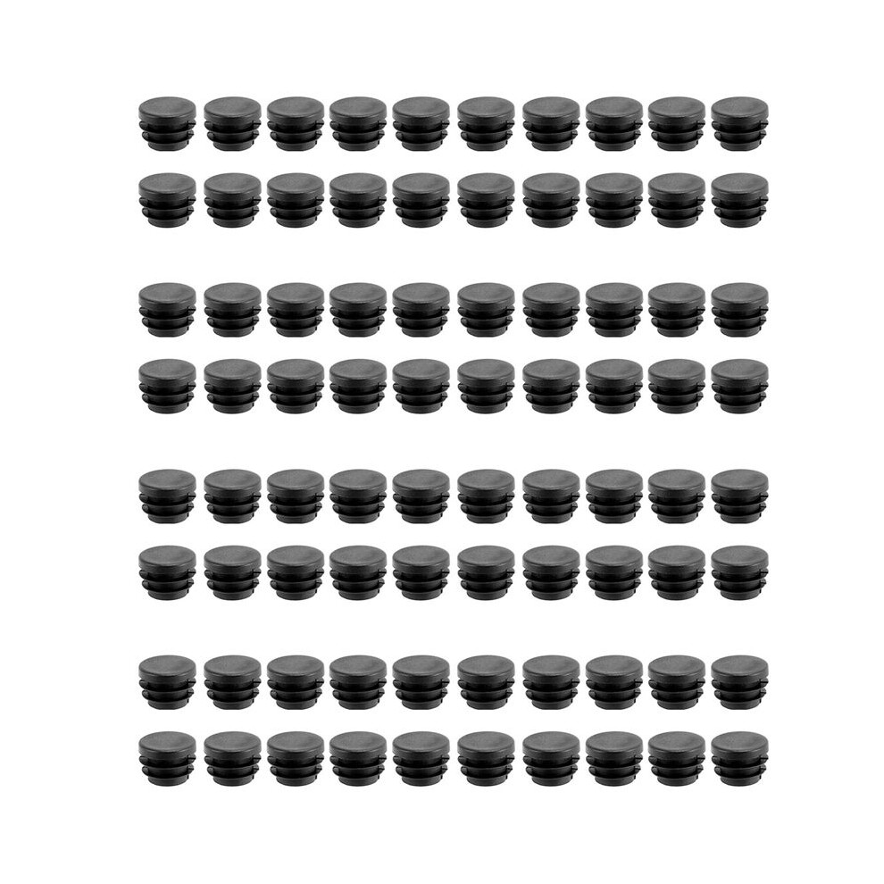Blanking End Caps Round Tube Insert Cover 19Mm Dia 80 Pcs Black 4712883900839