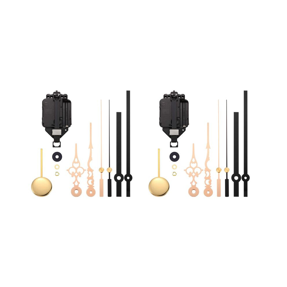 2X Quartz Pendulum Clock Movement Diy Movement Kit With 4 Pairs Hands Pendulum,Diy Mechanism Pendulum Movements Replace 4712997421497