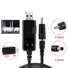 5X Convertisseur USB Boost Câble Convertisseur ÉLéVateur USB 5V à 9V 12V 3.5X1.35Mm Connecteur pour Convertisseur de Puissance, 1 Support 1
