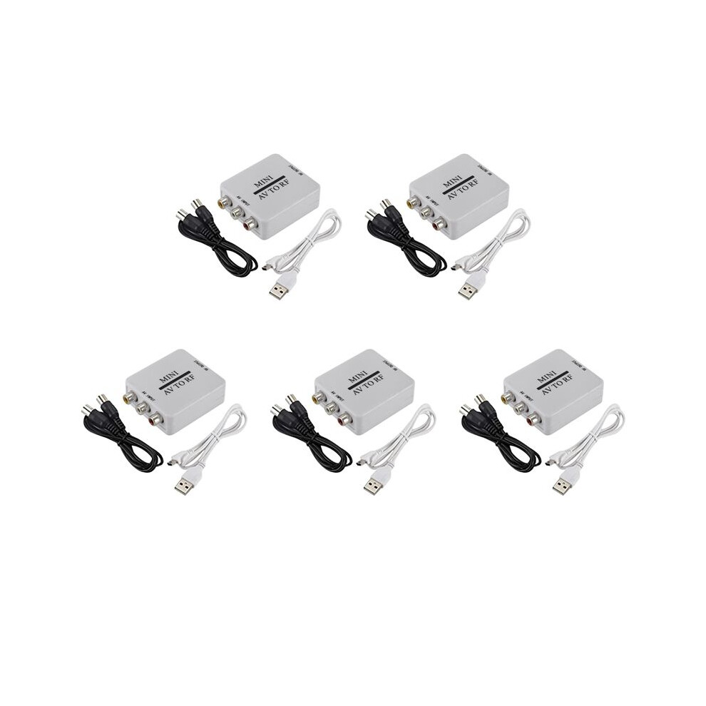 5X Rca / A / V Composite Video Cable To Rf / Coaxial / Coaxial Converter -Compatible Modulator Tv 4712379988426