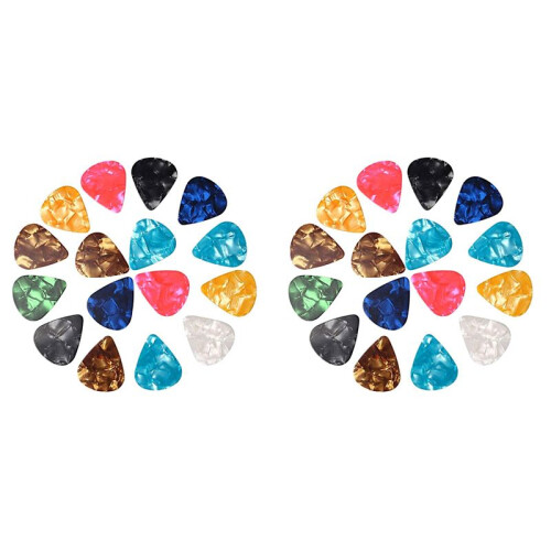 200 St Gitarrspel, 0,46 mm Tjocka Celluloidgitarrplektrum för Bas, Akustiska Gitarrer 30X26MM