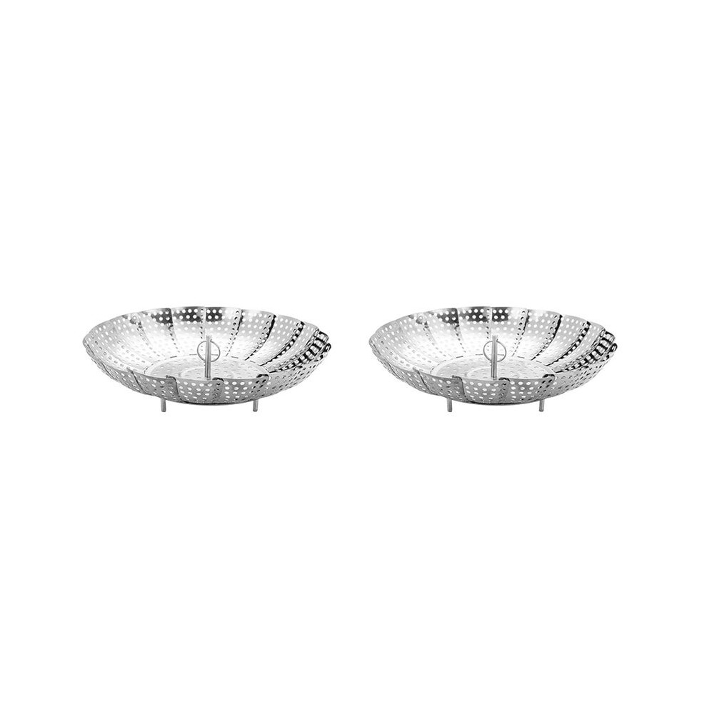 Typecat 2X Folding Dish Steam Stainless Steel Food Basket Mesh Vegetable Cooker Steamer Expandable Kitchen Tool Steamer,M