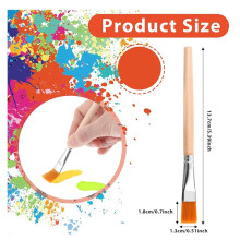 90Pcs Flat Paint Brushes, 3/4 Inch Wood Paint Brush Artist Paint Brushes Watercolor Brush Bulk Painting for Art
