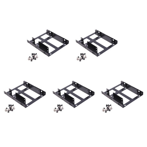 5X Double Layer SSD Metal Frame 2.5 to 3.5 Internal Mounting Computer SSD Hard Drive Dual Desktop Converter Bracket