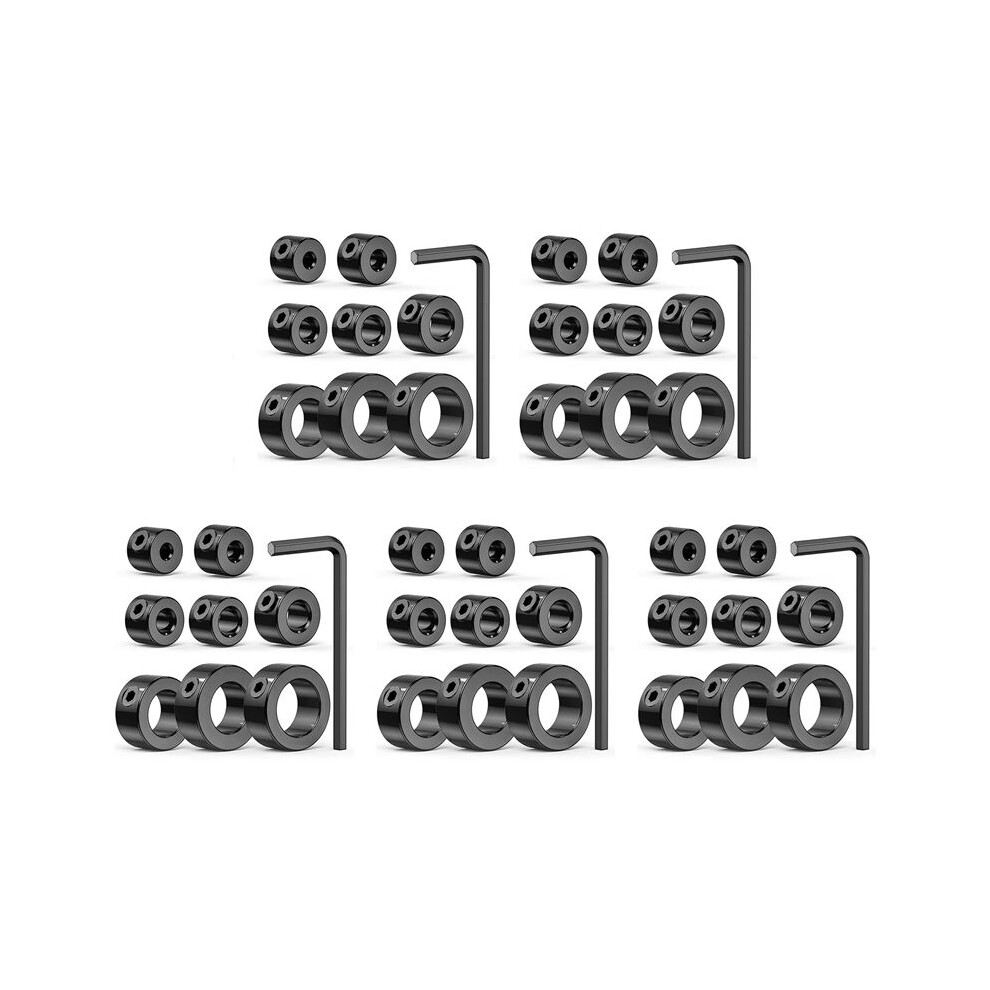 Drill Stop Bit Collar Set, 45Pcs Adjustable Drill Depth Stop Collar Limit Ring With Carbon Steel Set For Drill Bits 6033600765745