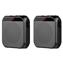 2X 2200mah Voice Amplifier Multifunctional Voice Speaker Portable Speaker with Microphone Display, for Teachers Speech A