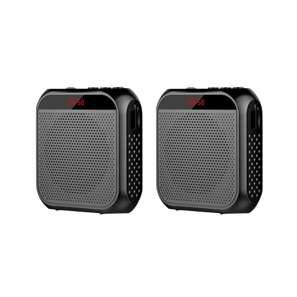 2X 2200Mah Voice Amplifier Multifunctional Voice Speaker Portable Speaker With Microphone Display, For Teachers Speech A 4713565682739