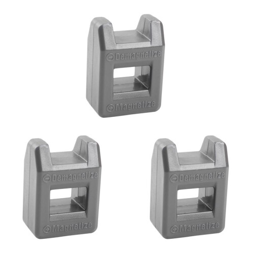 3X Screwdriver Magnetizer Degaussing Demagnetizer Magnetic Practical Pick  Tool Color:Gray