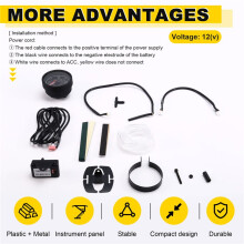 LCD Digital Display Car Gauge Automobile Turbine Watch Oil Temperature Car Gauge Turbine Meter