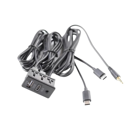 AUX-Panel für Android-Navigationssystem im Auto, Doppelter TYPE-C+AUX-Eingang, USB+AUX-Schnittstellenpanel, Verlängerungskabel, Adapterpanel