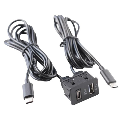 Car Android Navigation Machine Double TYPE-C Input to USB+USB-C Interface Panel Extension Cable Adapter Panel 2