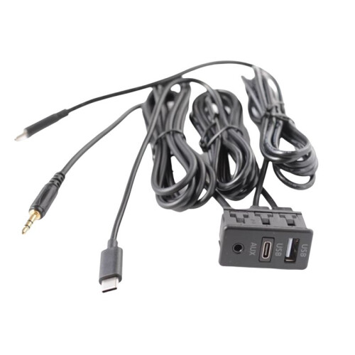 AUX-Panel für Android-Navigationssystem im Auto, Doppelter TYPE-C+AUX-Eingang, USB+AUX-Schnittstellenpanel, Verlängerungskabel, Adapterpanel 2