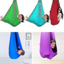 (sky blue) Kids Therapy Sensory Swing Yoga Rocking Chair Children Cuddle Autism Aspergers Therapy 100x280cm