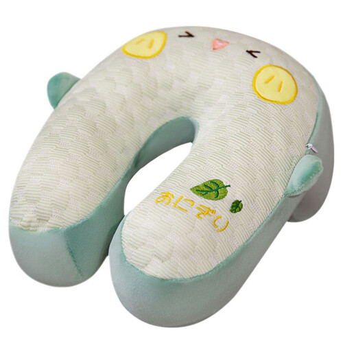 Relaxing Memory Foams Neck Pillow Shape for Office-Green