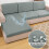 Stretchable Waterproofs Sofa Seat-Sofa back cover Light gray 1