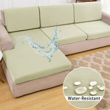 High Stretch and Water Resistance-Sofa back cover Creamy yellow