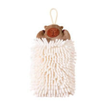 Chinese Style Chenilles Hand Towel Symbol of Happiness-White