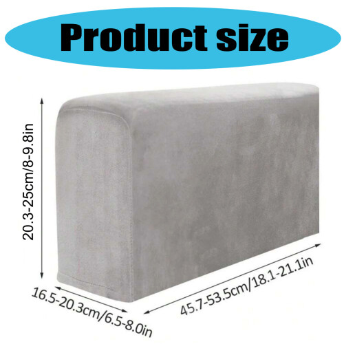 2pcs Stretch Sofa Armrest Covers Polyester-Light gray 2