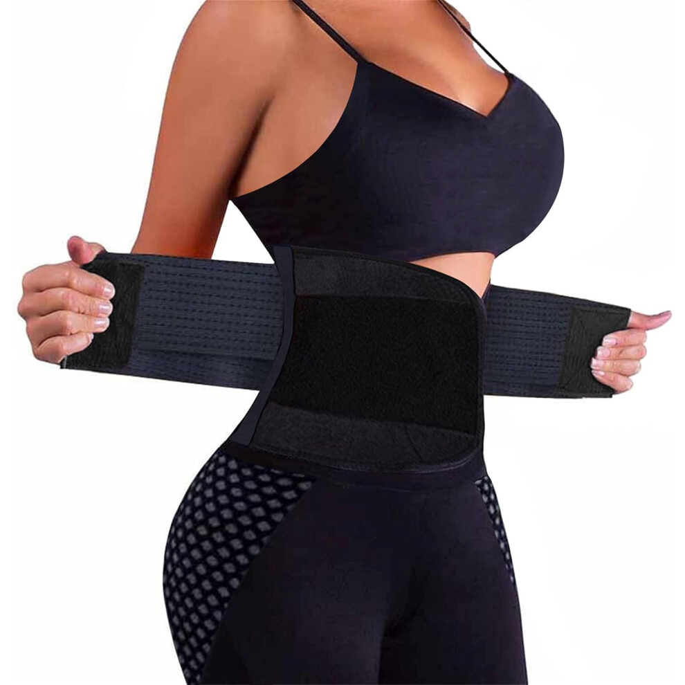 Waist Trainer For Women, Waist Trimmer With Lumbar Support And Abdominal Compression, Adjustable Hook&Loop Closure Sweat Band For Fitness Workout Back