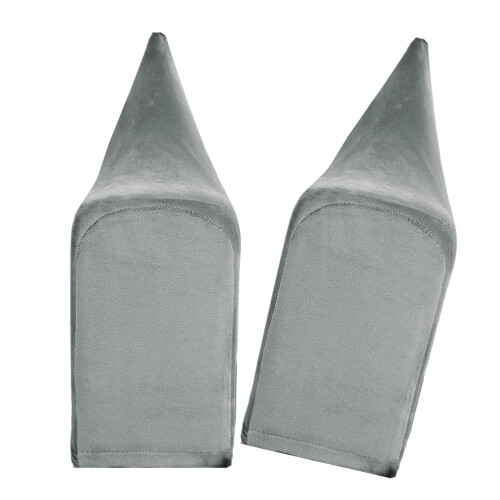 2pcs Stretch Sofa Armrest Covers Polyester-Light gray