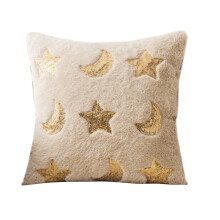 Elegant Star Moon Plushes-450*450mm Beige Golden Star Mo