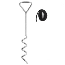 Estaca espiral para fixação no solo, solução de ancoragem externa em aço galvanizado para aplicações de alta resistência.