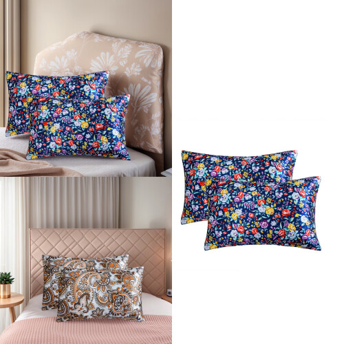 Printeds Satins Pillowcase Silkys Smooth Finished-LOVE02 2