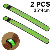 Pulseira de LED recarregável, pulseira luminosa para segurança noturna, tamanho ajustável, ultra visível, material à prova d'água, pedra de