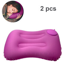 Almohada inflable para acampar, diseño ergonómico en forma de U para un mejor soporte lumbar y cervical, almohada portátil para mochileros y