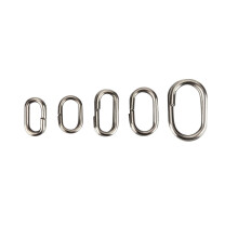 Oval Split Ring Fishing Connector Stainless Steel Swivel Snap Carp Tackle Chain Link Heavy Duty Quick To Spring Back Easy To Attach Moisture Wicking