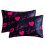 Printeds Satins Pillowcase Silkys Smooth Finished-LOVE02 1