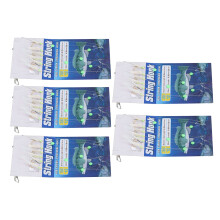 5 Pcs Fish Skin String Hooks with Luminous Beads Saltwater Lure 12#