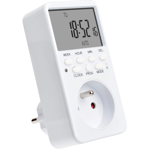 Smart Digital Socket, Durable Eu Plug Timer Socket With Lcd Digital Timer, Portable Abs Functional Timer Socket For Efficient Appliance Management