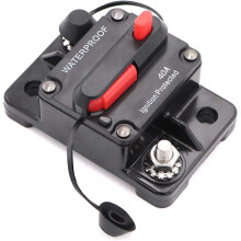Disyuntor de reinicio manual para circuitos auxiliares, protección térmica, resistente al agua, ideal para automoción, carga de baterías, sistema