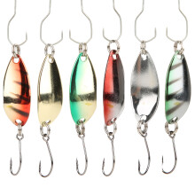 Durable Metal Steel Casting Spoon Lures, Versatile Spoon Fishing Attractors with Super Sharp Hooks for Fresh And Salt Water, 6Pcs