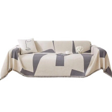 Chenilles Large Couch Slipcover with Tassels for Settees-grey