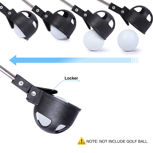 Telescopic Golf Ball Retriever, Extendable Picker Upper For Multi-scenario Usage, Automatic Locking Device Ensures Secure Pickup, Stainless Steel Shaf 1